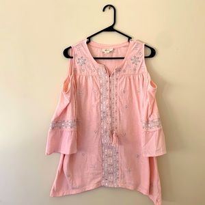 Light pink three quarter sleeve blouse